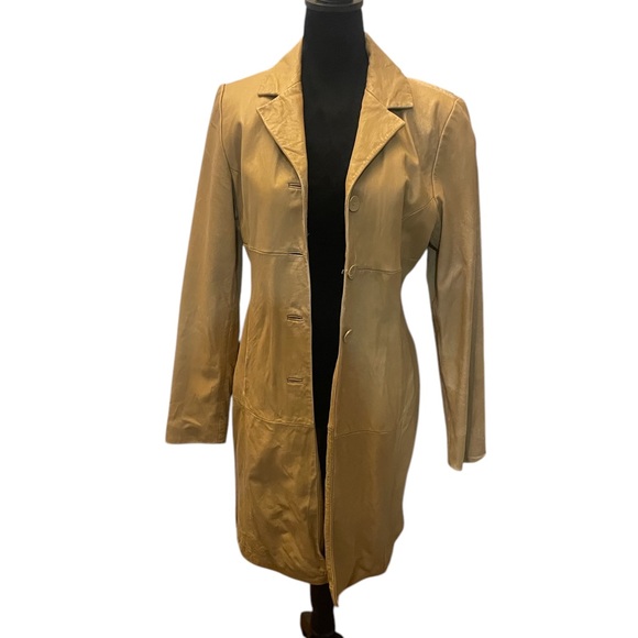 Distressed camel-colored Wilsons Leather, Jacket,coat,trench coat,jacket,small - Picture 5 of 9